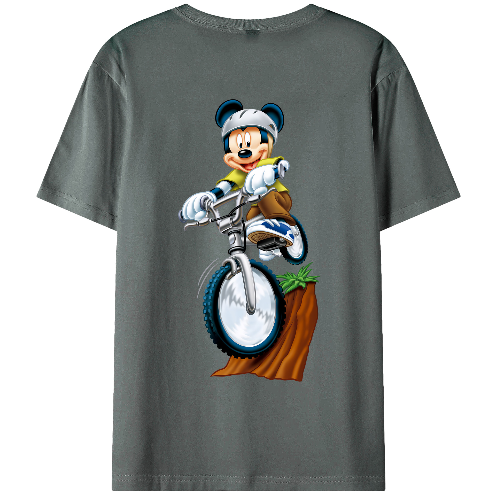（画像用） ミッキーマウス Mickey Mouse 綿100％ メンズ半袖Tシャツ（バックプリント） 通気性